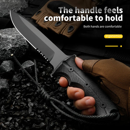 High hardness straight knife, wilderness survival knife, can be used outdoors, camping, rescue, survival, men's gift