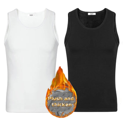 2pcs Men Thermal Underwear Man Sleeveless Vest Autumn WinterThermo Lingerie Men's Warm Top Thickening Thermo Vest Undershirt