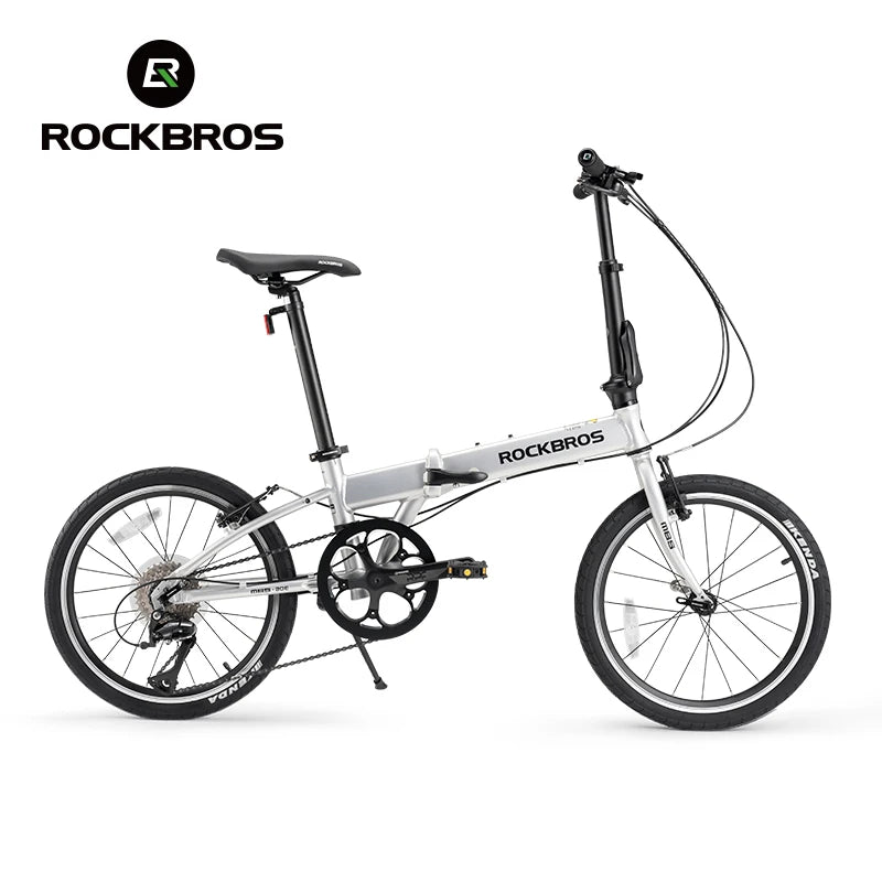 ROCKBROS Folding Bike Aluminium Alloy Frame 20 inch Bike Shimano 8-speed V Brake City Riding Lightweight  Adult Folding Bike