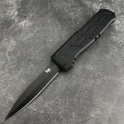 HK14850 Compact Camping Knife - D2 Steel Blade with Nylon Carry Bag, T6 Aluminum Handle Ideal Travel & Everyday Carry (EDC) Tool