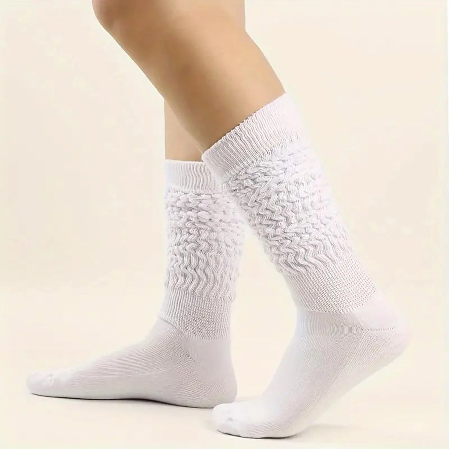 6pair Cotton Knit Warm Calf Socks Skin-friendly Cotton Winter Leg Warmer Socks Suitable for Women and Girls