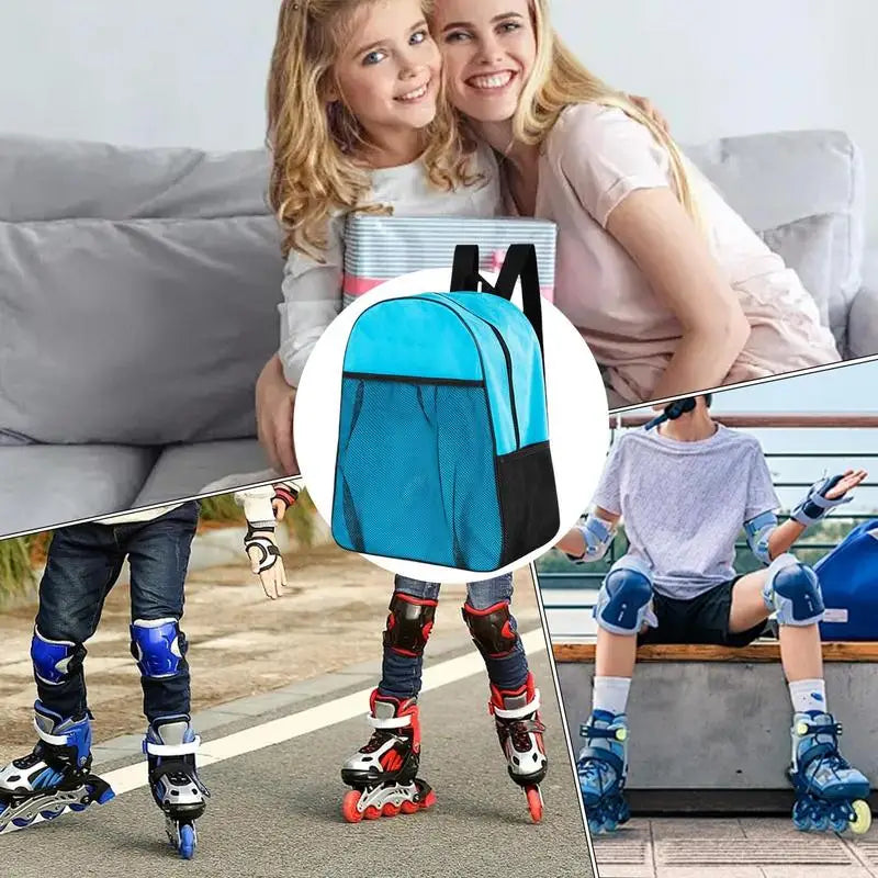 Roller Skates Backpack Compartmented Comfortable Portable Waterproof Skate Case  Multi-functional Sports Backpack For Knee pads