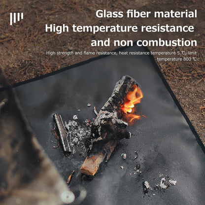 Outdoor Camping Fireproof Grill Mat Heat Insulation Fiberglass Ember Mat High Temperature Flame Retardant Protective Cloth