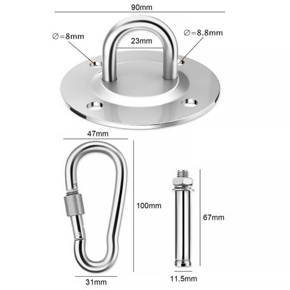 Professional Hammock Hanging Kit 500KG Capacity Ceiling Hammock Mount for Indoor Outdoor Chair Swing Accessories