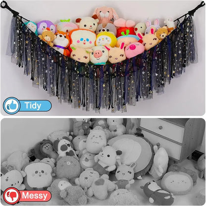 LED Lighted Toy Hammock Organizer for Stuffed Animals, Nursery Décor & Kids' Bedroom