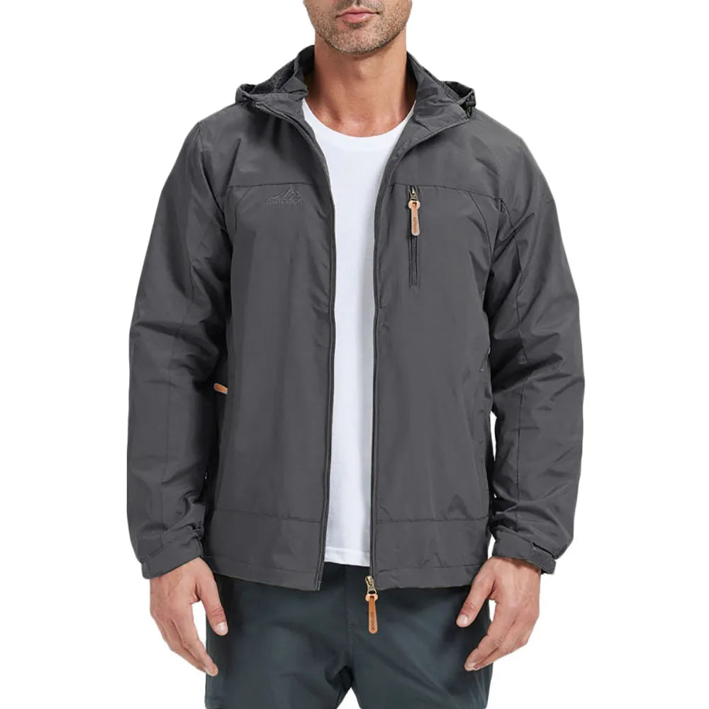 Outdoor Jacket for Men Camping Hiking Climbing Hooded Winproof Waterproof Slim Fit Outwear Zipper Breatable Fashion Jackets