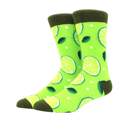 High Quality Combed Cotton Socks food Pattern Long Tube Funny Happy Men Socks Novelty Skateboard Crew Casual Crazy Socks