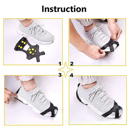 10 Teeth Climbing Crampons Anti-Slip Mountaineering Cleats Unisex Snow Claw Shoe Covers Outdoor Chain Shoe Spikes
