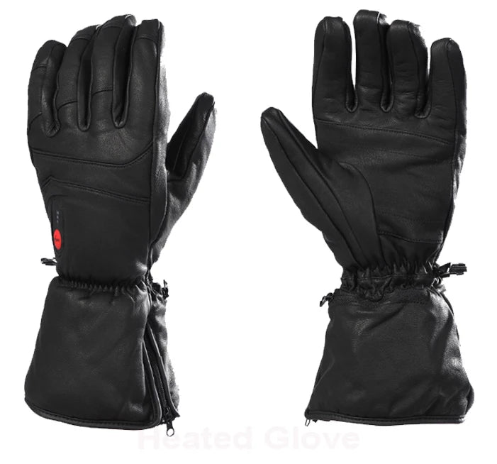 Savior Full Leather Electric Heated Gloves with Battery Powered for Sports Skiing Motorcycling Riding Fishing Hunting SHGS06