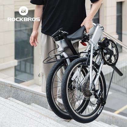 ROCKBROS MBS 20 inch Folding Bike with Shimano RD 8 speed Rear Derailleur Aluminium Alloy V Brake Bicycle Adult Folding Bike