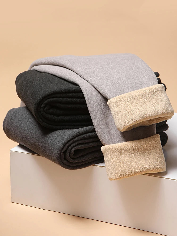 Winter Warm Mens Warm Leggings Tight Men's Long Johns Fleece Wool Warm Underwear Elastic Tights Male Thermal Warm Pants