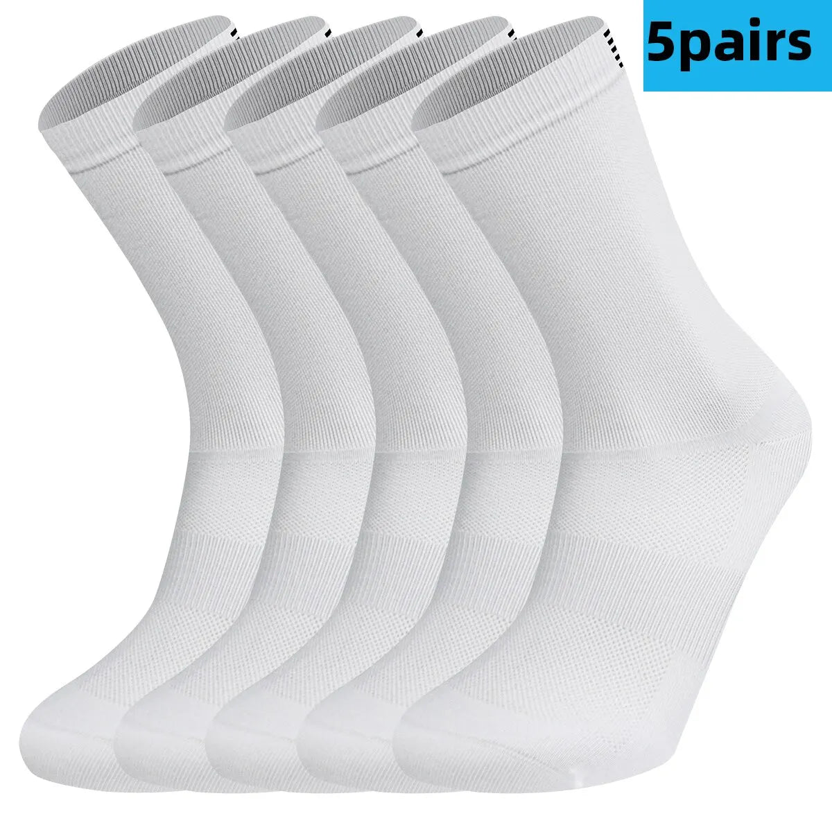 5 Pairs Cycling Socks Men Women Breathable Crew Bike Running Socks Fashion Compression Climbing Travelling Walking Hiking Socks