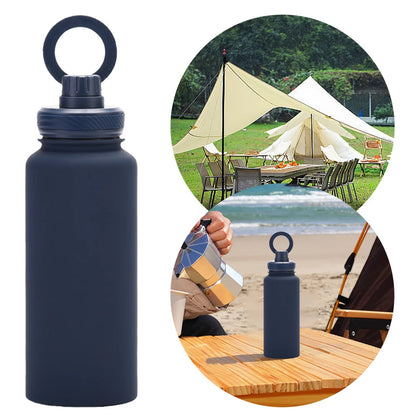 For MagSafe 1000ML Insulated Bottle Water Bottle with Rotating Phone Holder Thermal Water Cup Vacuum Cup for Outdoor Sports