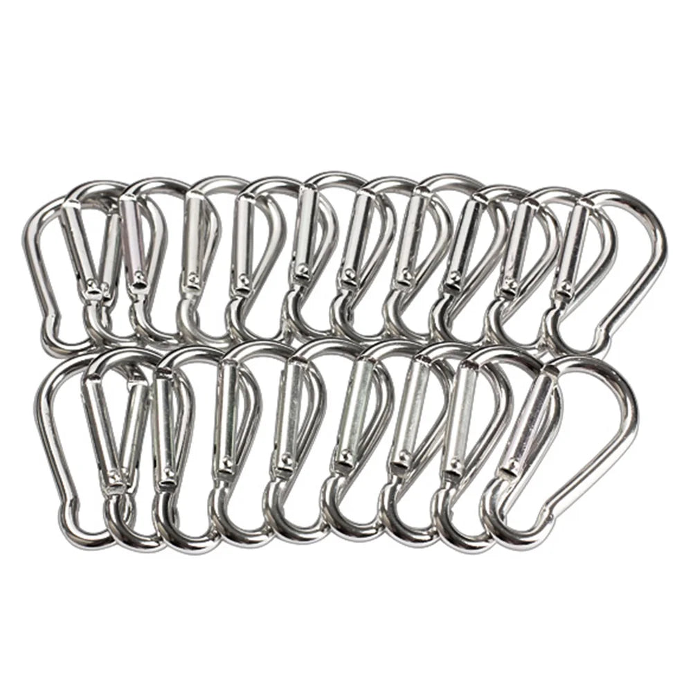 20pcs Carabiner Snap Hooks Alluminum Alloy Carabiner Clip Lightweight Quickly Attached Fixing for Fishing Hiking