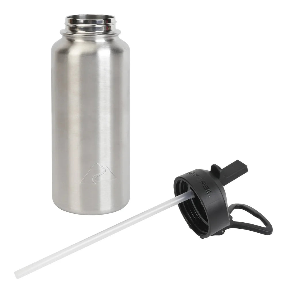 Insulated Stainless Steel Water Bottle Flip Top Lid Vacuum Sealed Durable Camping Travel Bottle Dishwasher Safe Sweat Proof 32oz