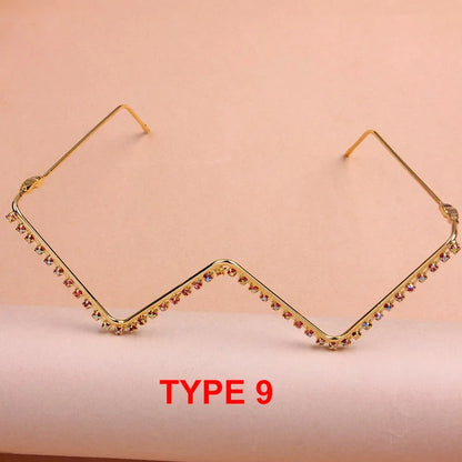 Stonefans Tassel Glasses Frame Women Luxury Retro Sunglasses Bohemian Without Lens Women's Accessories Eyes Glasses Face Jewelry
