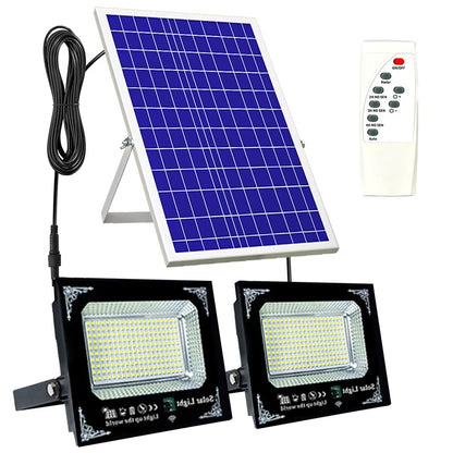 500W Led Solar Light High Bright 2 Head Flood Light Waterproof Outdoor Garden Wall Light with Aluminum Solar Panel For Garden