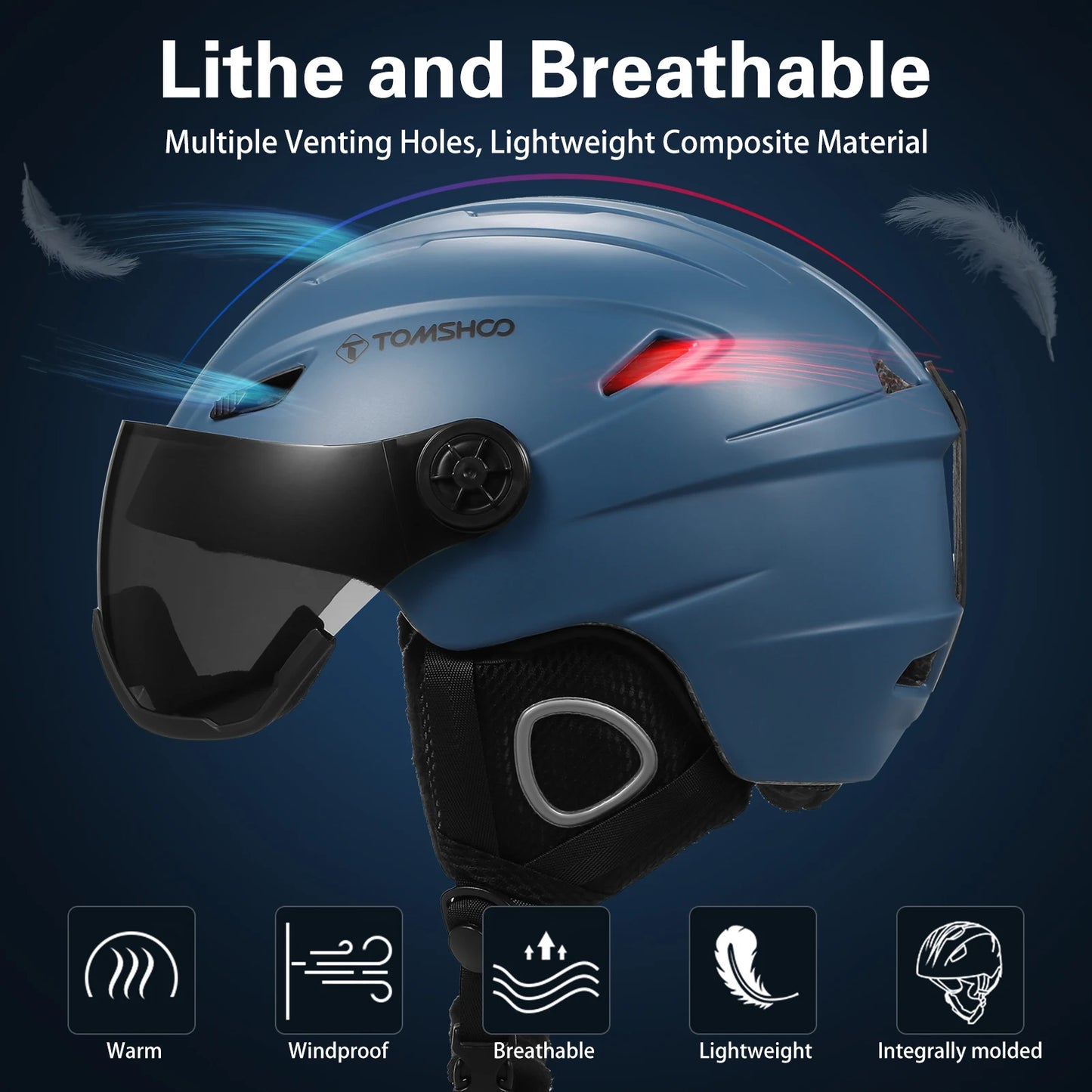 US Ski Helmet Snowboard Helmet Outdoor Snow Sport Helmet with Removable Liner and Ear Pads snow sport helmet