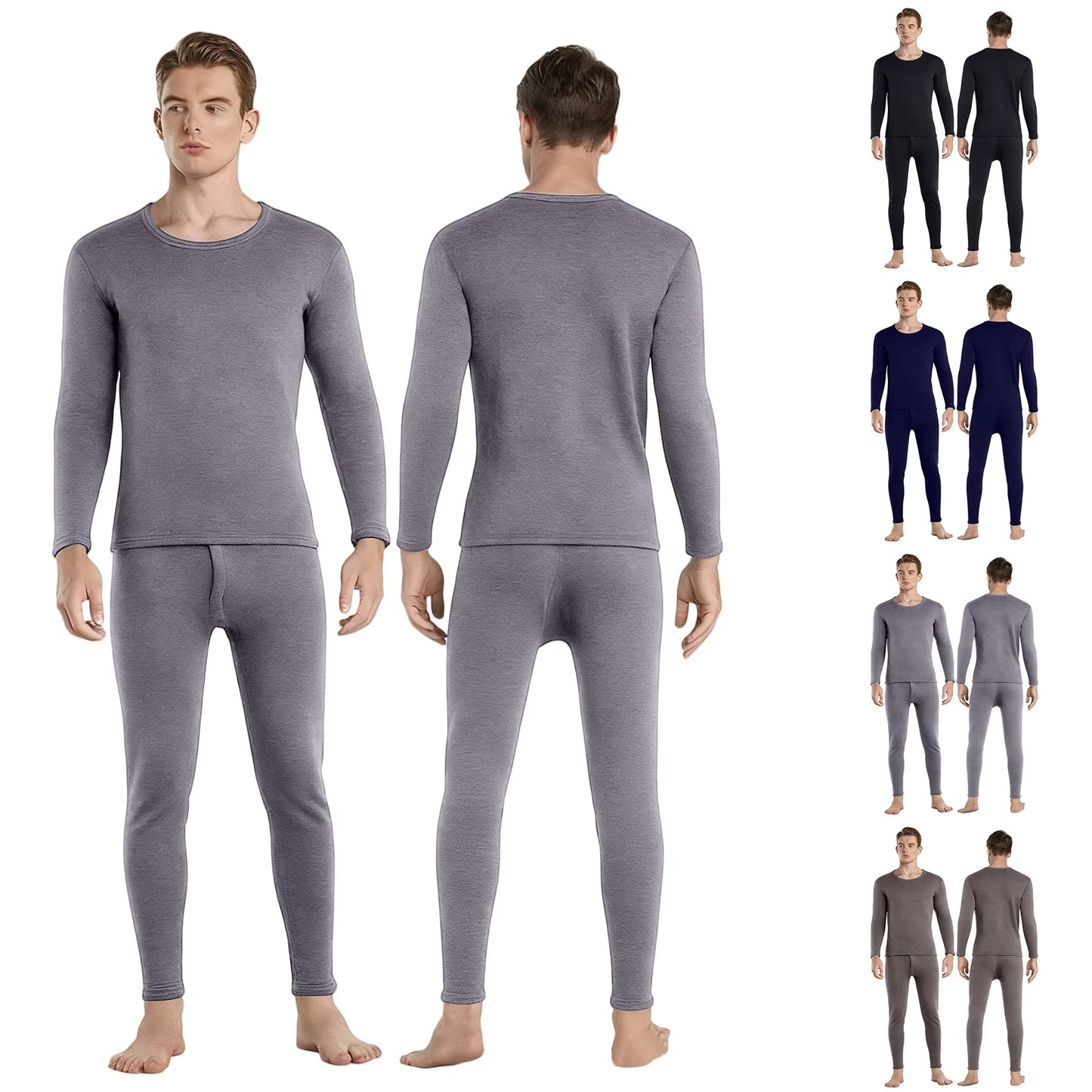 Men'S Thermal Underwear Thin Base Cotton Sweater Winter Thermo Shirt Tops Pants Set Thermal Clothing Set Skiing Underwear Set