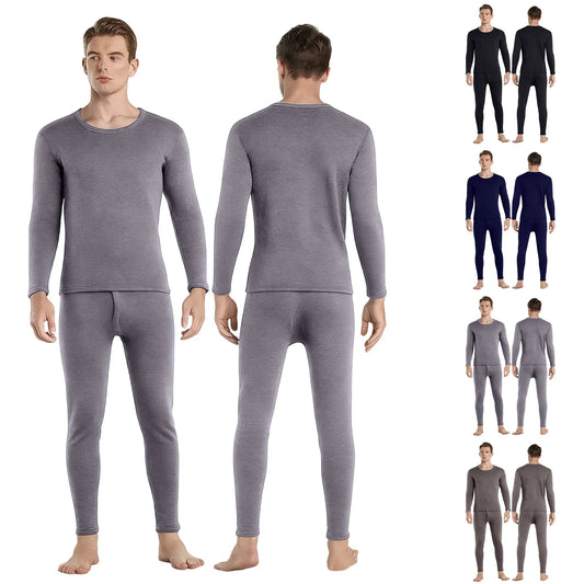 Men'S Thermal Underwear Thin Base Cotton Sweater Winter Thermo Shirt Tops Pants Set Thermal Clothing Set Skiing Underwear Set