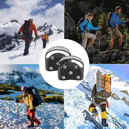 Snow Shoe Spikes Anti-Slip Stainless Steel Gripper Spike Snow Shoe Ice Cleats Snow Grips Reflective Climbing Crampons