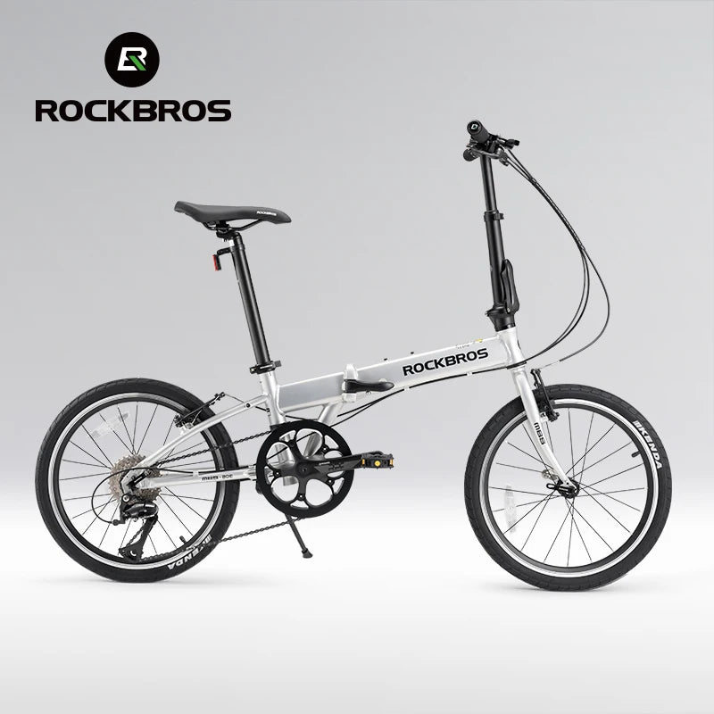 ROCKBROS Folding Bike Aluminium Alloy Frame 20 inch Bike Shimano 8-speed V Brake City Riding Lightweight  Adult Folding Bike