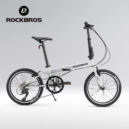 ROCKBROS Folding Bike Aluminium Alloy Frame 20 inch Bike Shimano 8-speed V Brake City Riding Lightweight  Adult Folding Bike
