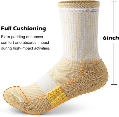 Women's Athletic Crew Socks 5-6 Pairs - Comfort & Cushioned for Running, Hiking, Sports Arch Compression