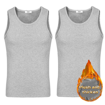 2pcs Men Thermal Underwear Man Sleeveless Vest Autumn WinterThermo Lingerie Men's Warm Top Thickening Thermo Vest Undershirt