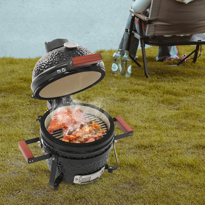 13inch Ceramic Barbecue Grill Ceramic BBQ Charcoal Grill Outdoor Grill Smoker Round Ceramic Stew Grill for Picnics Patio