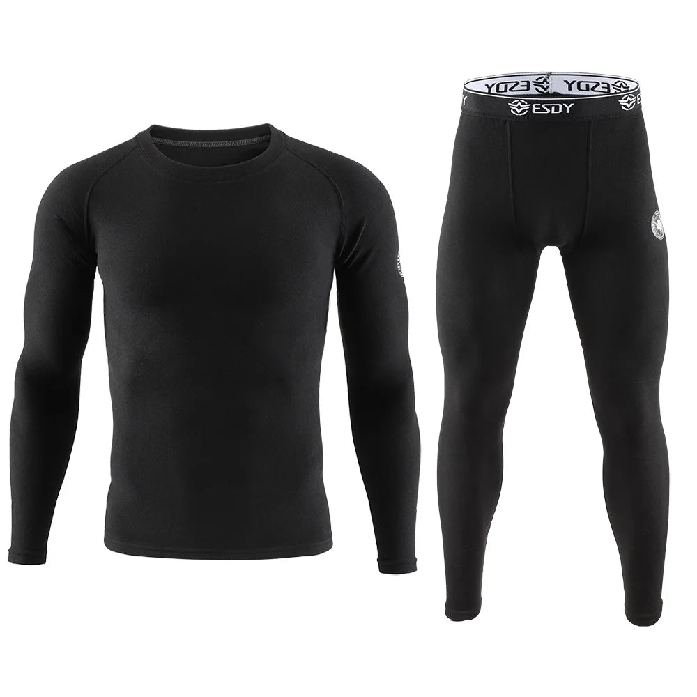 New Winter Men's Thermal Underwear Warm Sports Long Johns High Quality Elasticity Cycling Fitness Underwear Set