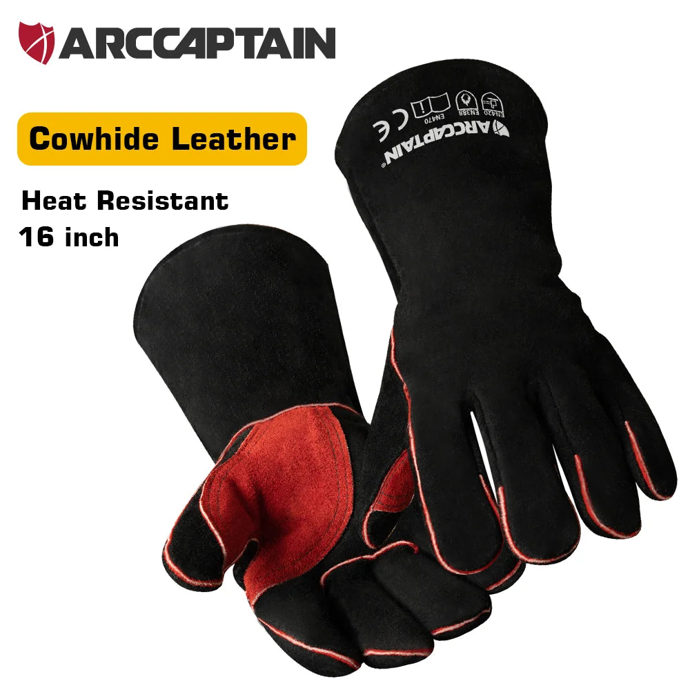 ARCCAPTAIN 16inch Welding Gloves Multifunctional Works Gloves Heat Resistant Mig/Stick/Tig Welder Welding supplies Gloves