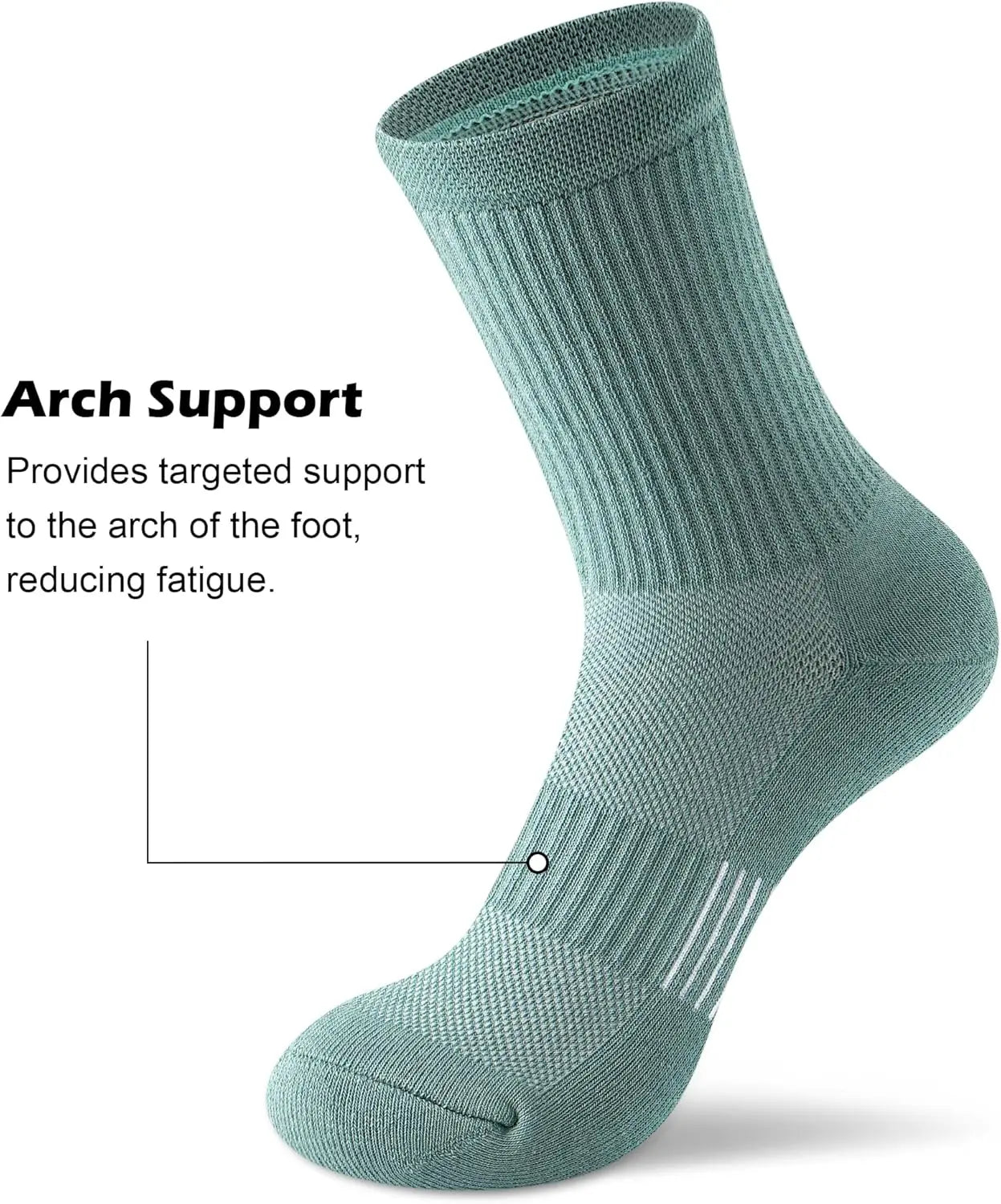 Women's Athletic Crew Socks 5-6 Pairs - Comfort & Cushioned for Running, Hiking, Sports Arch Compression