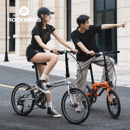 ROCKBROS MBS 20 inch Folding Bike with Shimano RD 8 speed Rear Derailleur Aluminium Alloy V Brake Bicycle Adult Folding Bike
