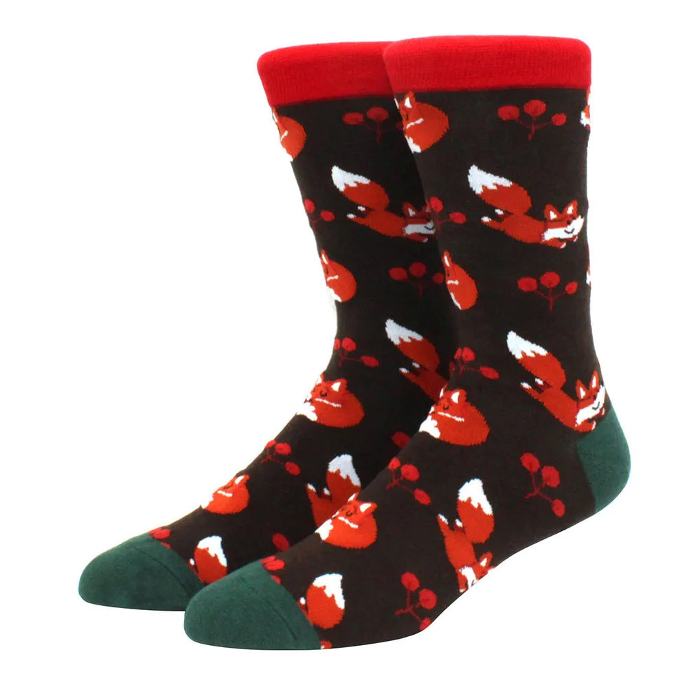 High Quality Combed Cotton Socks food Pattern Long Tube Funny Happy Men Socks Novelty Skateboard Crew Casual Crazy Socks