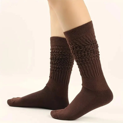 6pair Cotton Knit Warm Calf Socks Skin-friendly Cotton Winter Leg Warmer Socks Suitable for Women and Girls