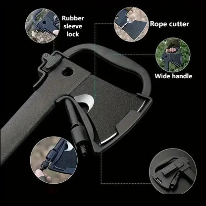 Camping Hand Axe And Survival Gear Lightweight Hatchet With Nested Serrated Wood Saw Knife And Magnesium Fire Starter Tool