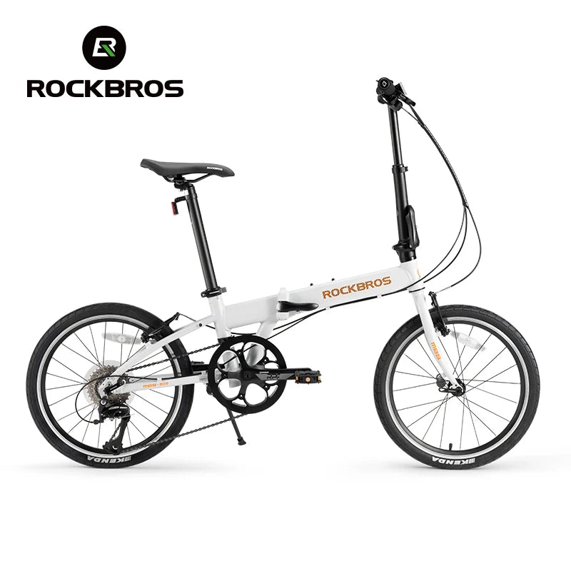 ROCKBROS Folding Bike Aluminium Alloy Frame 20 inch Bike Shimano 8-speed V Brake City Riding Lightweight  Adult Folding Bike