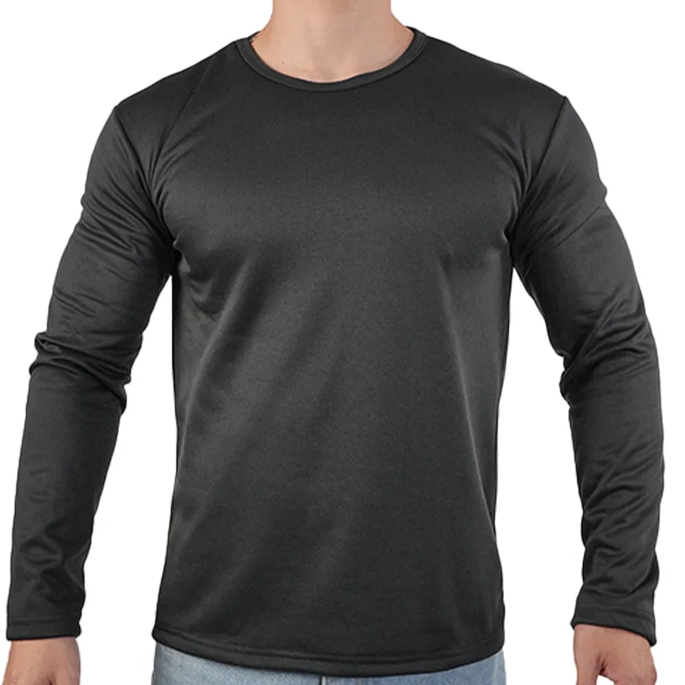 Men's Ultra Thermal Underwear Extreme Cold Weather Long-sleeved Base Layer Top Fleece Lined New Winter O-Neck Bottoming Shirts