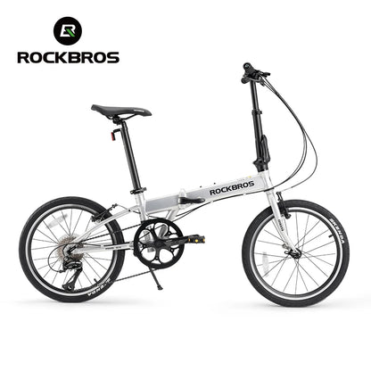 ROCKBROS MBS 20 inch Folding Bike with Shimano RD 8 speed Rear Derailleur Aluminium Alloy V Brake Bicycle Adult Folding Bike
