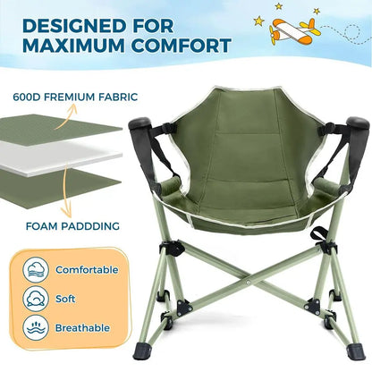 Hammock Chair,Adjustable Kids Camping Chair,Folding Chair with Stand,Portable Hammock Chair for Camping, Travelling and Patio,Gr