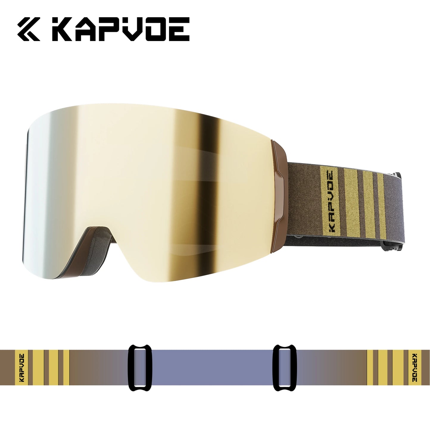 KAPVOE New Photochromic Ski Goggles Snowboard OTG Snow Glasses Magnetic Lens Men Women UV400 Double Layers Lens Anti Fog Skating