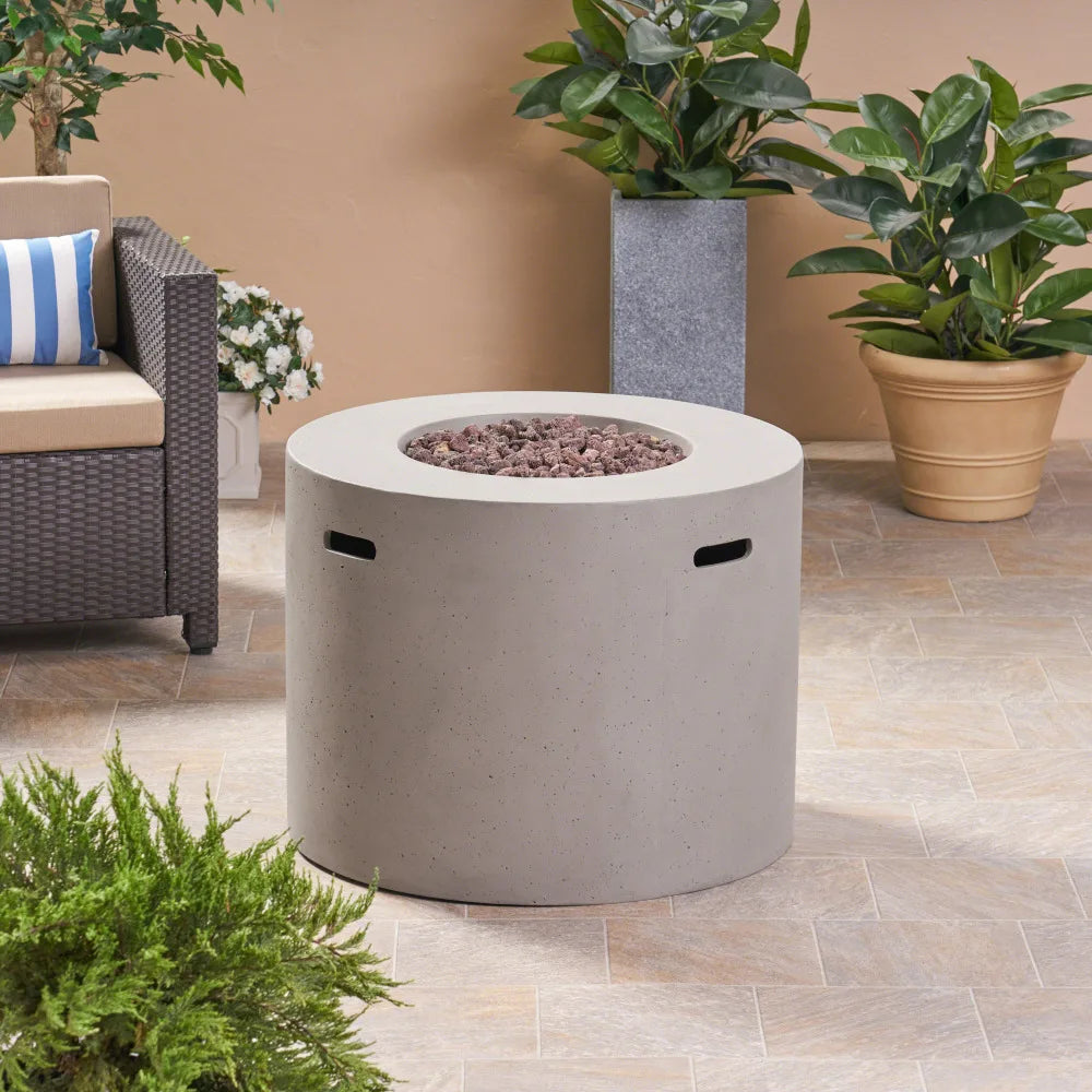 31 Inch Round MGO Propane Fire Pit Table 40000 BTU Outdoor Fireplace Heater for Patio Garden Decor