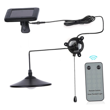 Solar Lamp Solar Pendant Light 2 Control Modes 8 LED Solar Shed Light with Remote Control Pull Cord Switch for Indoor Outdoor