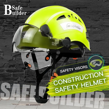 Industrial Safety Helmet with Visor, ABS Hard Hat, Adjustable Ventilation for Construction Head Protection ANSI Z89.1
