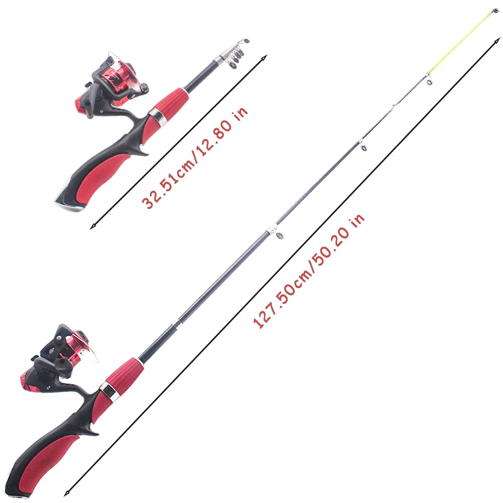 Child Telescopic Fishing Rods With Spinning Reel