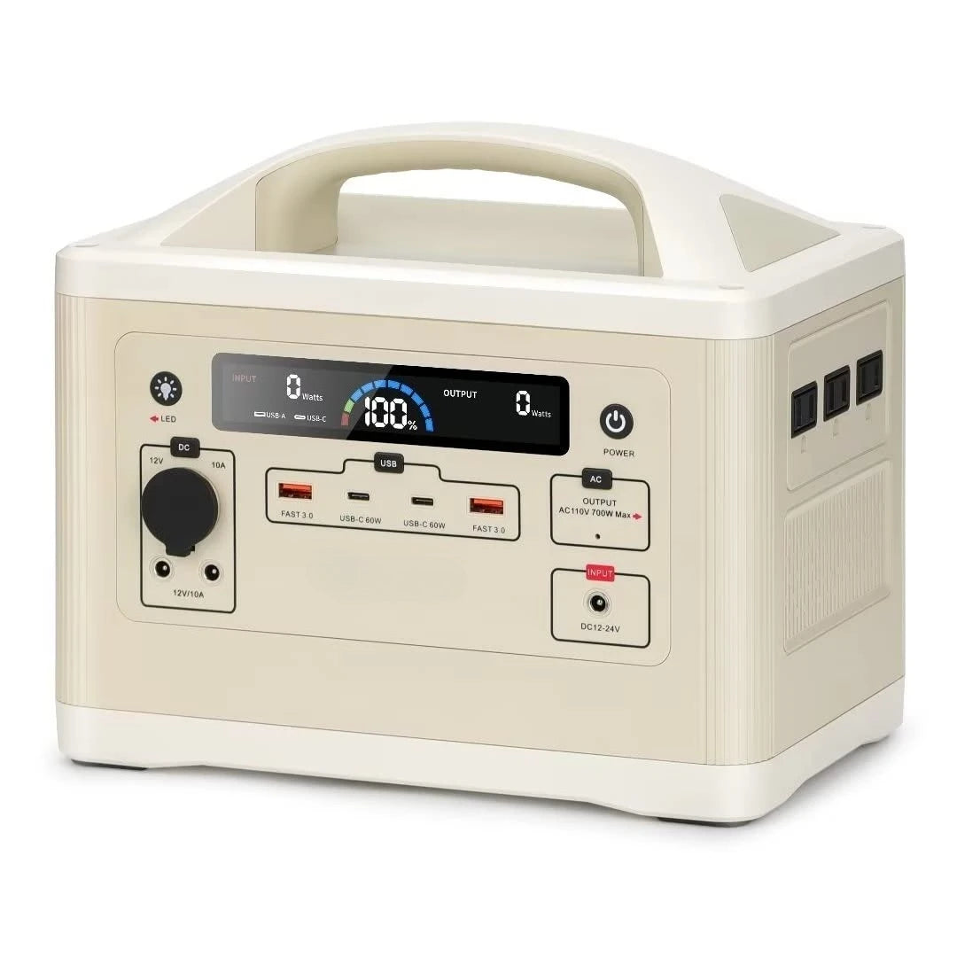 Solar Generator for Outdoor Camping, 3 x 110V/700W