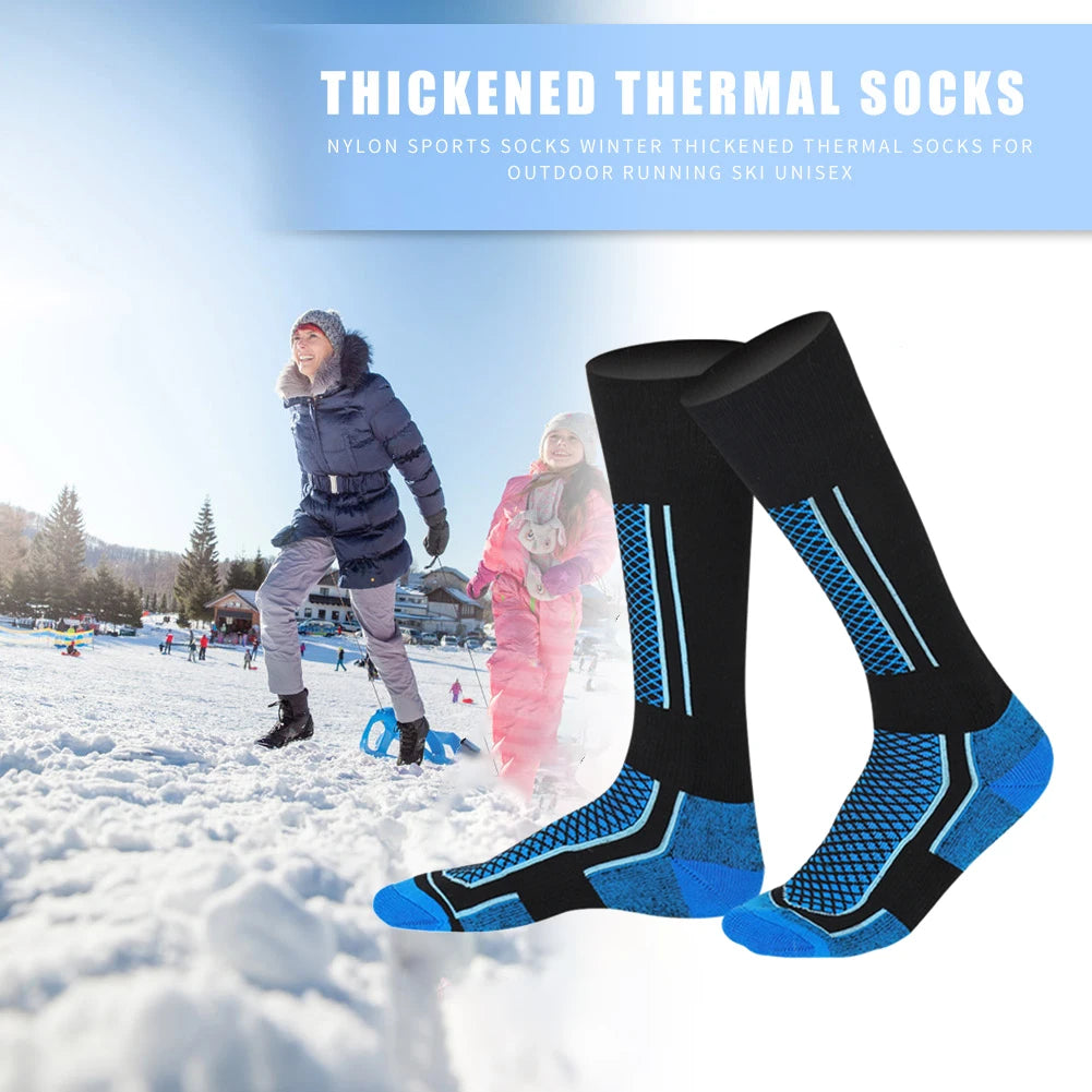 Men Women Kids Thermal Thicker Long Socks Breathable Ski Socks Knee-high Warm Outdoor Sports Performance Socks for Skiing Hiking