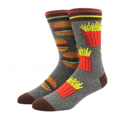 High Quality Combed Cotton Socks food Pattern Long Tube Funny Happy Men Socks Novelty Skateboard Crew Casual Crazy Socks