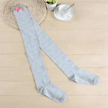 Pink Bow Patchwork School Female Knee Socks Embroidery Women's Stockings Kawaii Campus  Long Socks Cute Girl Thigh High Stocking